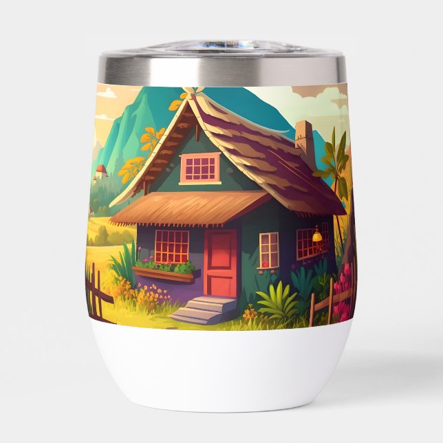 Philippine Traditional House-36543 Thermal Wine Tumbler (Front)