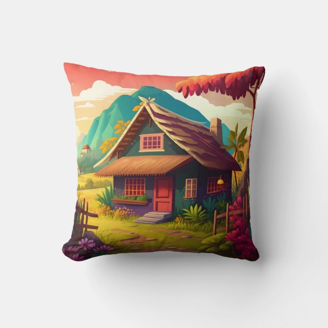 Philippine Traditional House-36543 Throw Pillow (Front)