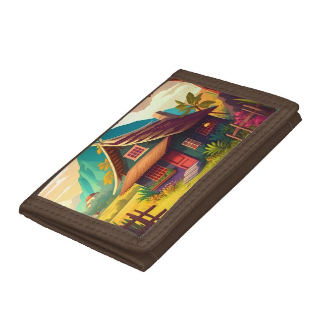 Philippine Traditional House-36543 Trifold Wallet (Bottom)