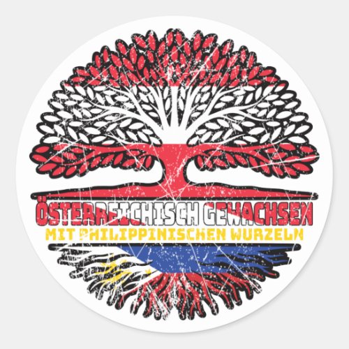 Philippinen Philippinisch sterreich Classic Round Sticker