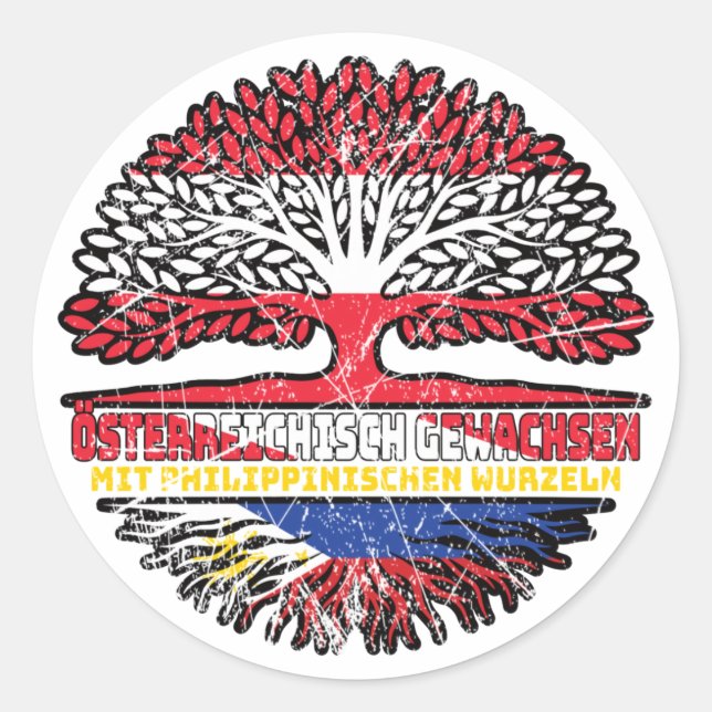 Philippinen Philippinisch Österreich Classic Round Sticker (Front)