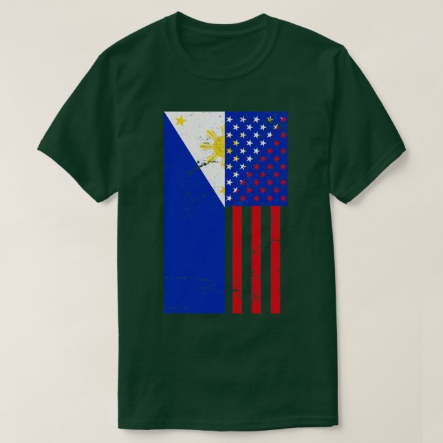 Philippines American Flag Philippines T-Shirt (Design Front)