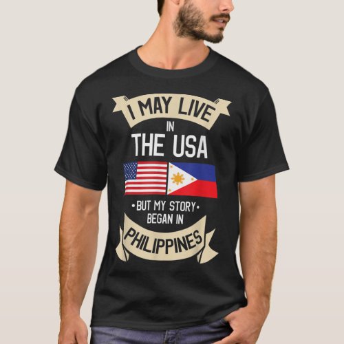 Philippines American Flag USA Filipino Roots Gifts T_Shirt