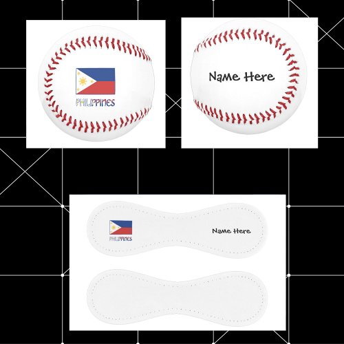 Philippines and Filipino Flag Personalized  Baseball