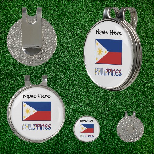 Philippines and Filipino Flag Personalized  Golf Hat Clip