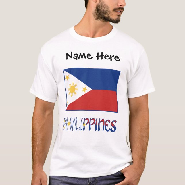 Philippines and Filipino Flag Personalized  T-Shirt (Front)