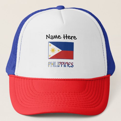 Philippines and Filipino Flag Personalized  Trucke Trucker Hat