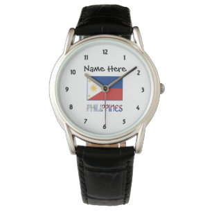 Philippines and Filipino Flag Personalized Watch