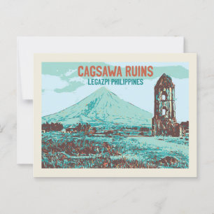 Philippines, Cagsawa ruins, Legazpi, Mayon volcano Postcard