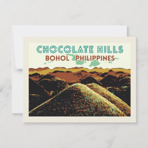 Philippines, Chocolate Hills in Bohol island Postc Postcard