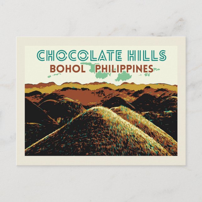 Philippines, Chocolate Hills in Bohol island Postc Postcard (Front)