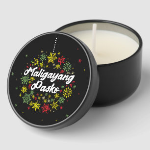 Philippines Christmas Maligayang Pasko Card Mini Candle Favors
