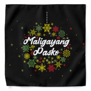 Philippines Christmas Maligayang Pasko Snowflakes Bandana