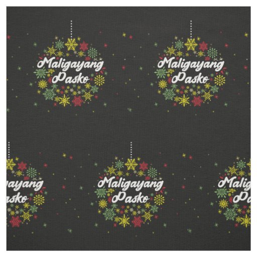 Philippines Christmas Maligayang Pasko Snowflakes Fabric