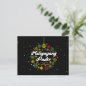 Philippines Christmas Maligayang Pasko Snowflakes Postcard (Standing Front)