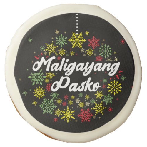 Philippines Christmas Maligayang Pasko Snowflakes Sugar Cookie