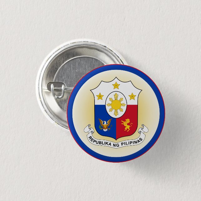 Philippines Coat of Arms Circle Shape Button (Front & Back)