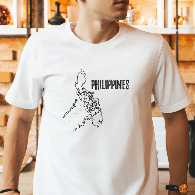 Philippines Country Map Outline Border Boundary T-Shirt (Creator Uploaded)