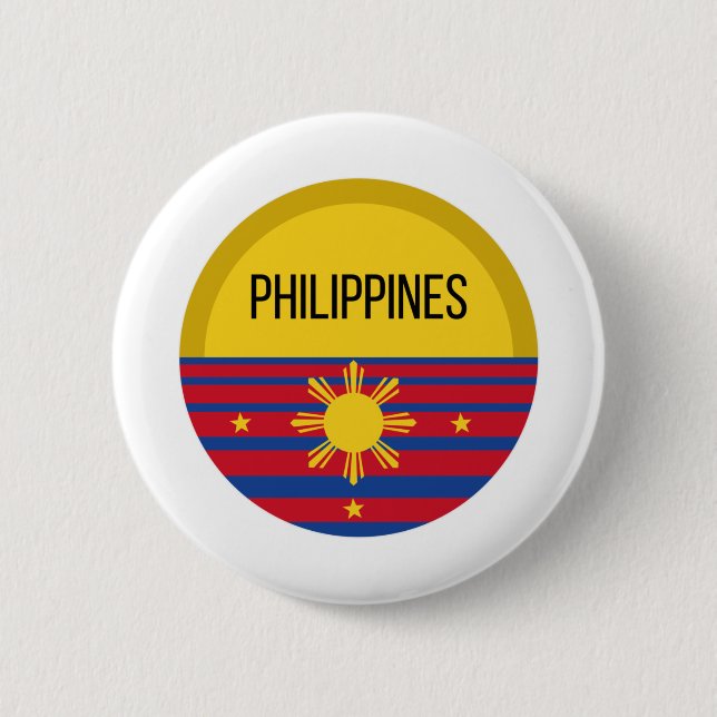 Philippines Cute Design Ideas Pattern Sunset Button (Front)