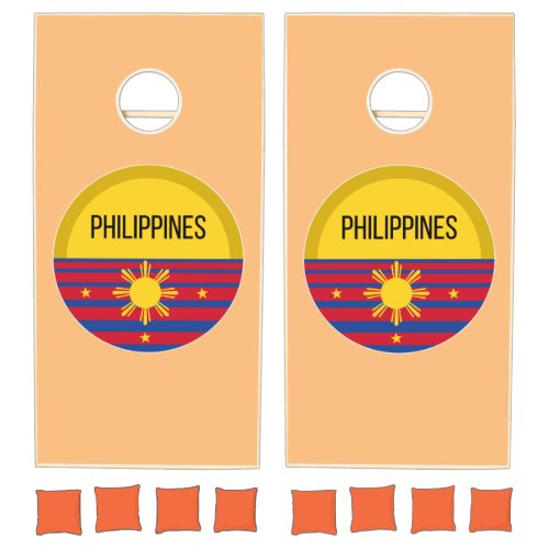 Philippines Cute Design Ideas Pattern Sunset Cornhole Set