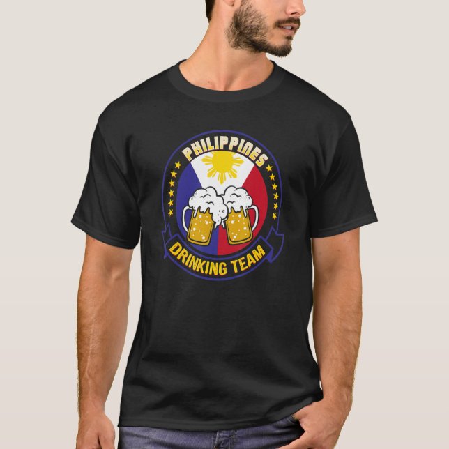 Philippines Drinking Team  Beer Party Philippine T-Shirt (Front)