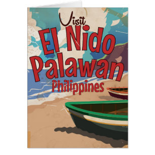 Philippines,El Nido, Palawan Travel poster. Cards
