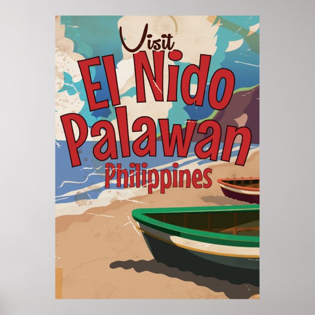 Philippines,El Nido, Palawan Travel poster. Poster (Front)