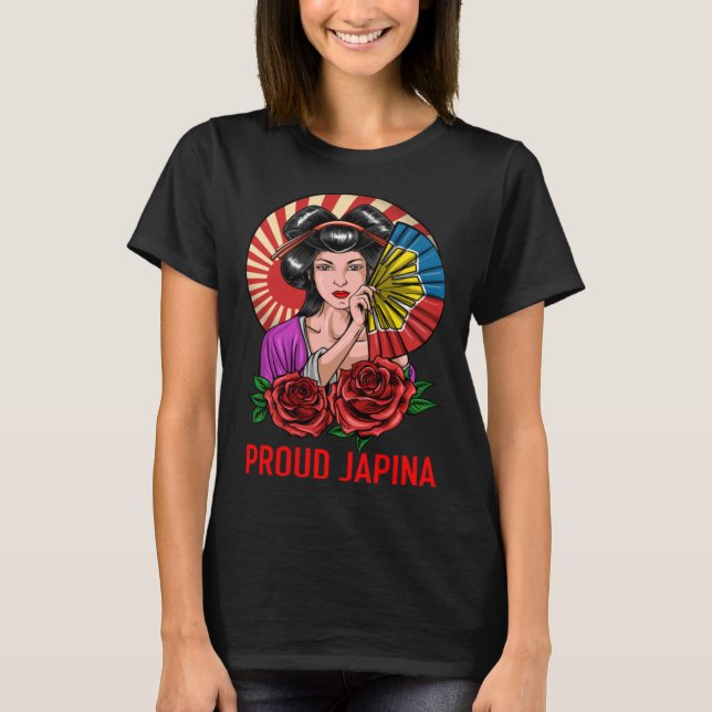 Philippines Filipina Japanese Japan Japina Flag Fr T-Shirt (Front)
