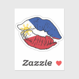 Philippines Filipina Lipstick Love Flag Sticker