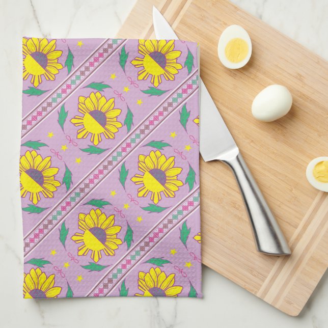 Philippines Filipina Pilipina Girly Floral Kitchen Towel (Quarter Fold)