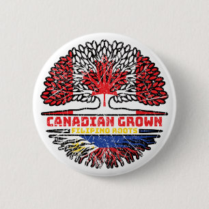 Philippines Filipino Canadian Canada Tree Roots Fl Button
