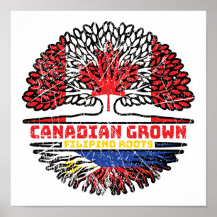 Philippines Filipino Canadian Canada Tree Roots Fl Poster