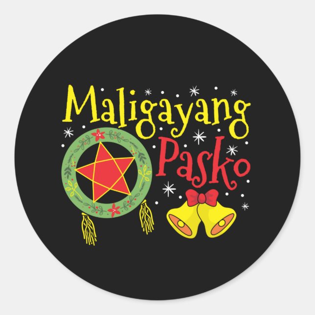 Philippines Filipino Christmas Maligayang Pasko Classic Round Sticker (Front)