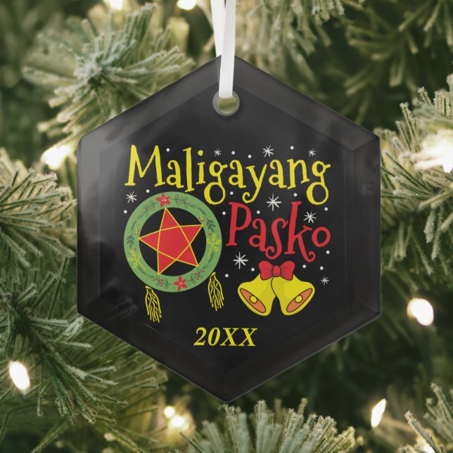 Philippines Filipino Christmas Maligayang Pasko Glass Ornament (Insitu)