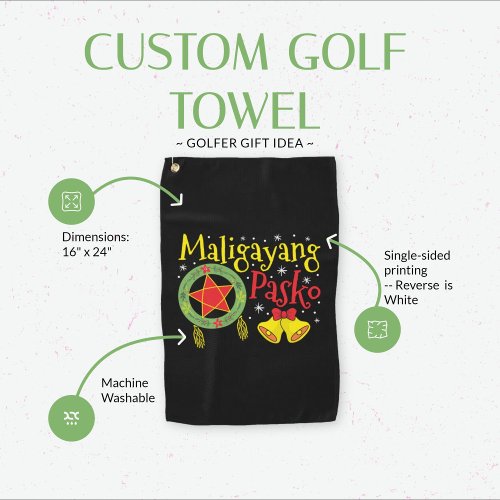 Philippines Filipino Christmas Maligayang Pasko Golf Towel