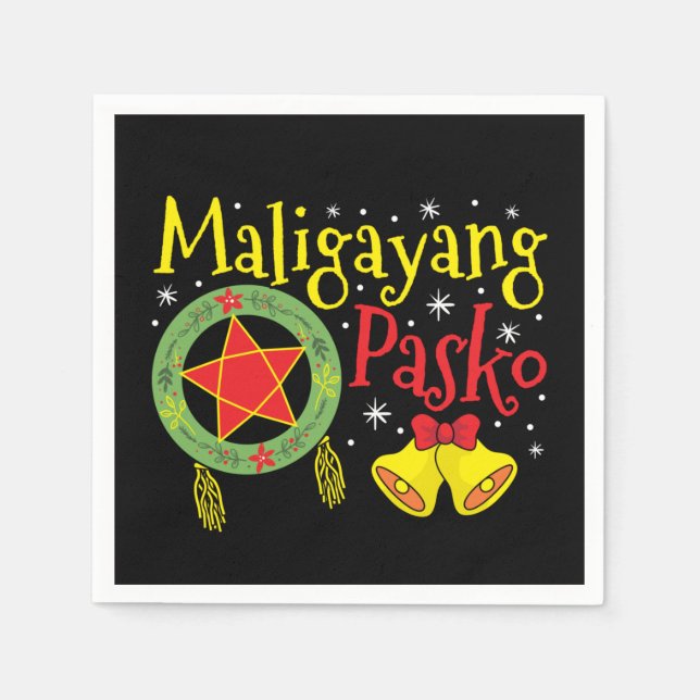 Philippines Filipino Christmas Maligayang Pasko Napkins (Front)