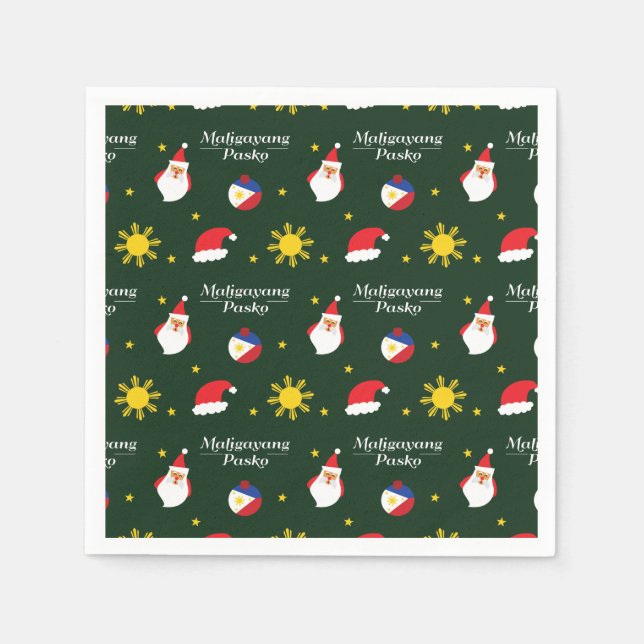 Philippines Filipino Christmas Maligayang Pasko Napkins (Front)