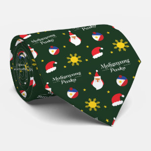 Philippines Filipino Christmas Maligayang Pasko Neck Tie