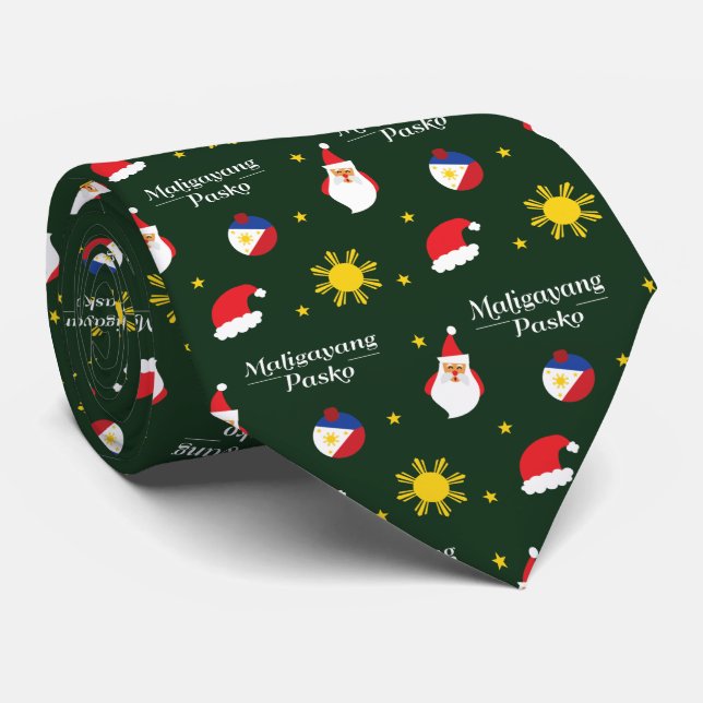 Philippines Filipino Christmas Maligayang Pasko Neck Tie (Rolled)