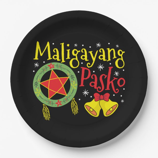 Philippines Filipino Christmas Maligayang Pasko Paper Plates (Front)