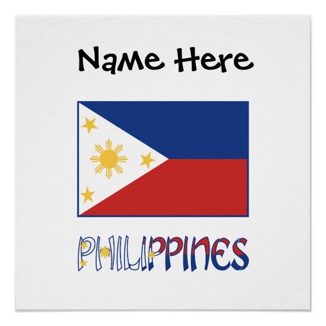 Philippines Filipino Flag Personalized Poster (Front)