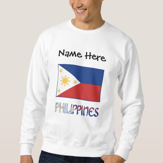 Philippines Filipino Flag Personalized Sweatshirt (Front)
