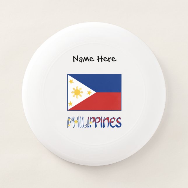 Philippines Filipino Flag Personalized Wham-O Frisbee (Front)