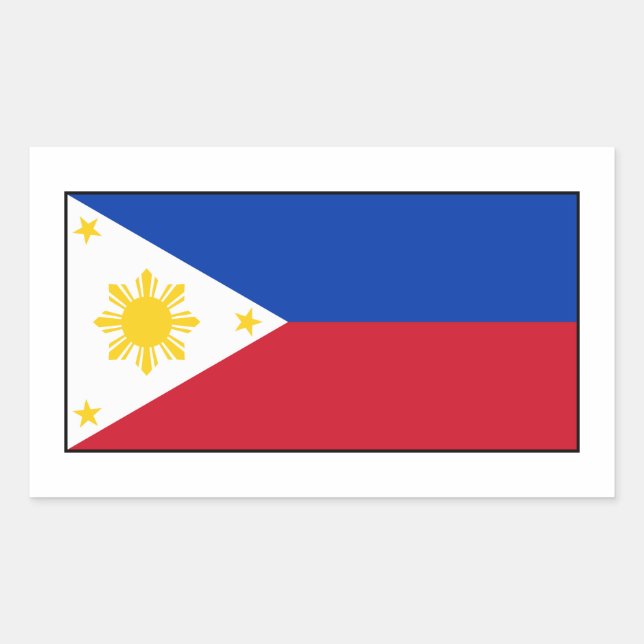 Philippines – Filipino Flag Rectangular Sticker (Front)
