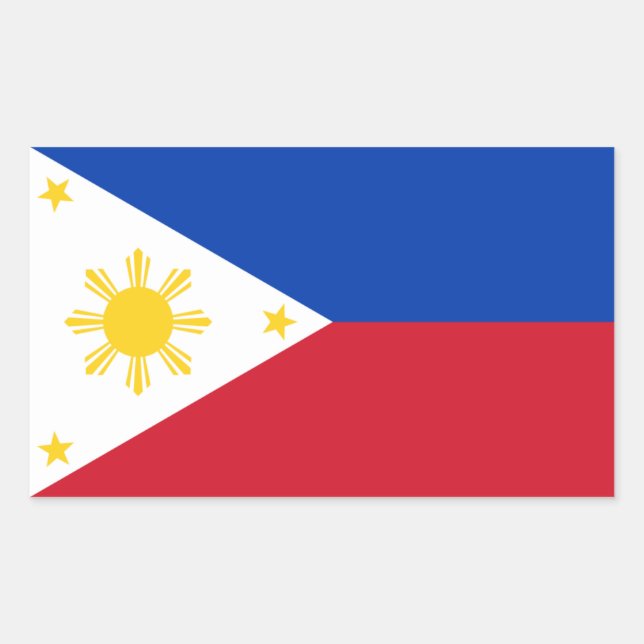 Philippines/Filipino Flag Rectangular Sticker (Front)