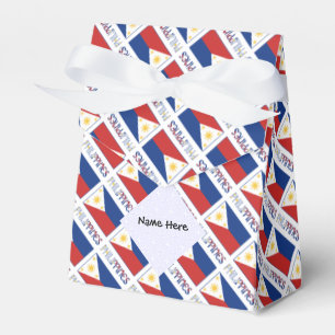 Philippines Filipino Flag Tiled Personalized Name  Favor Boxes