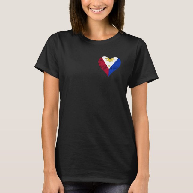 Philippines Filipino Heart Flag Heritage Filipino  T-Shirt (Front)