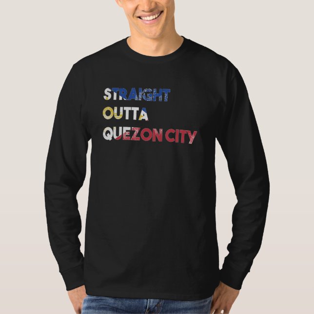 Philippines Filipino Island Proud Straight Outta Q T-Shirt (Front)