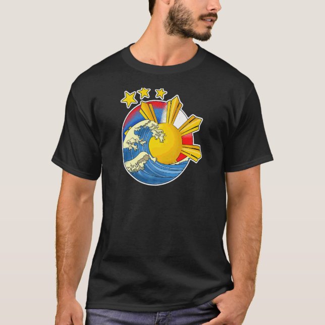 Philippines Filipino Japanese Japan Japino Flag Wa T-Shirt (Front)