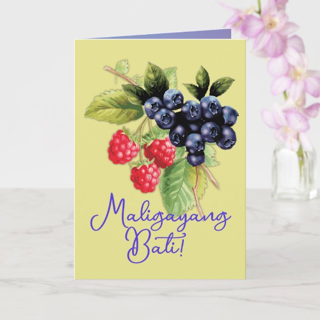 Philippines | Filipino  Language Maligayang Bati  Card (Orchid)